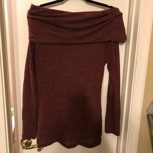 Burgundy off the shoulder top